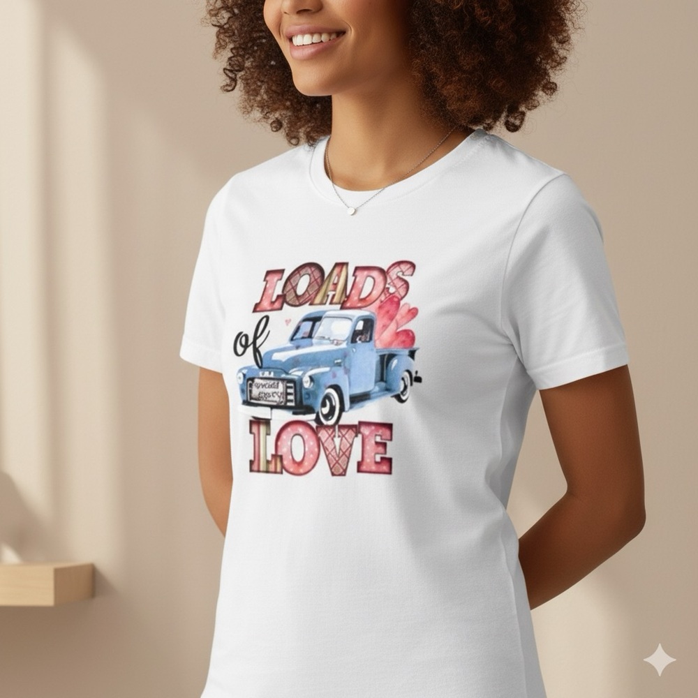 Loads of Love Valentine Truck Shirt | Unisex Graphic Tee |‎ Retro Style ❤️